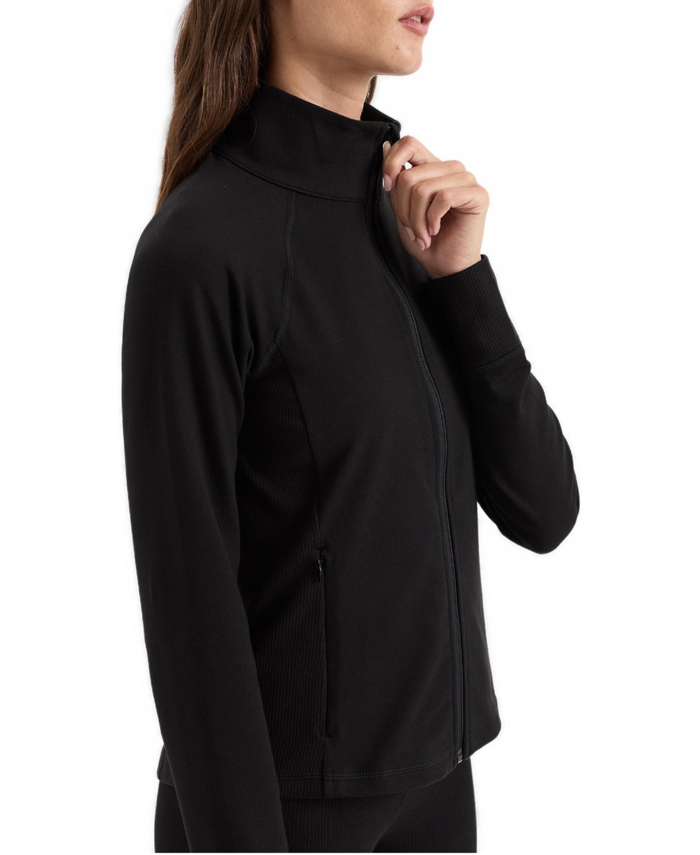 Женская куртка Pact On The Go-To Slim Fit Long-Sleeve Zip-Up, цвет: Чёрный — фото 3