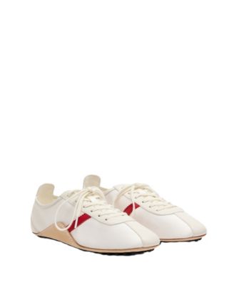 Women's Selection Leather Contrasting-Sole Sneakers