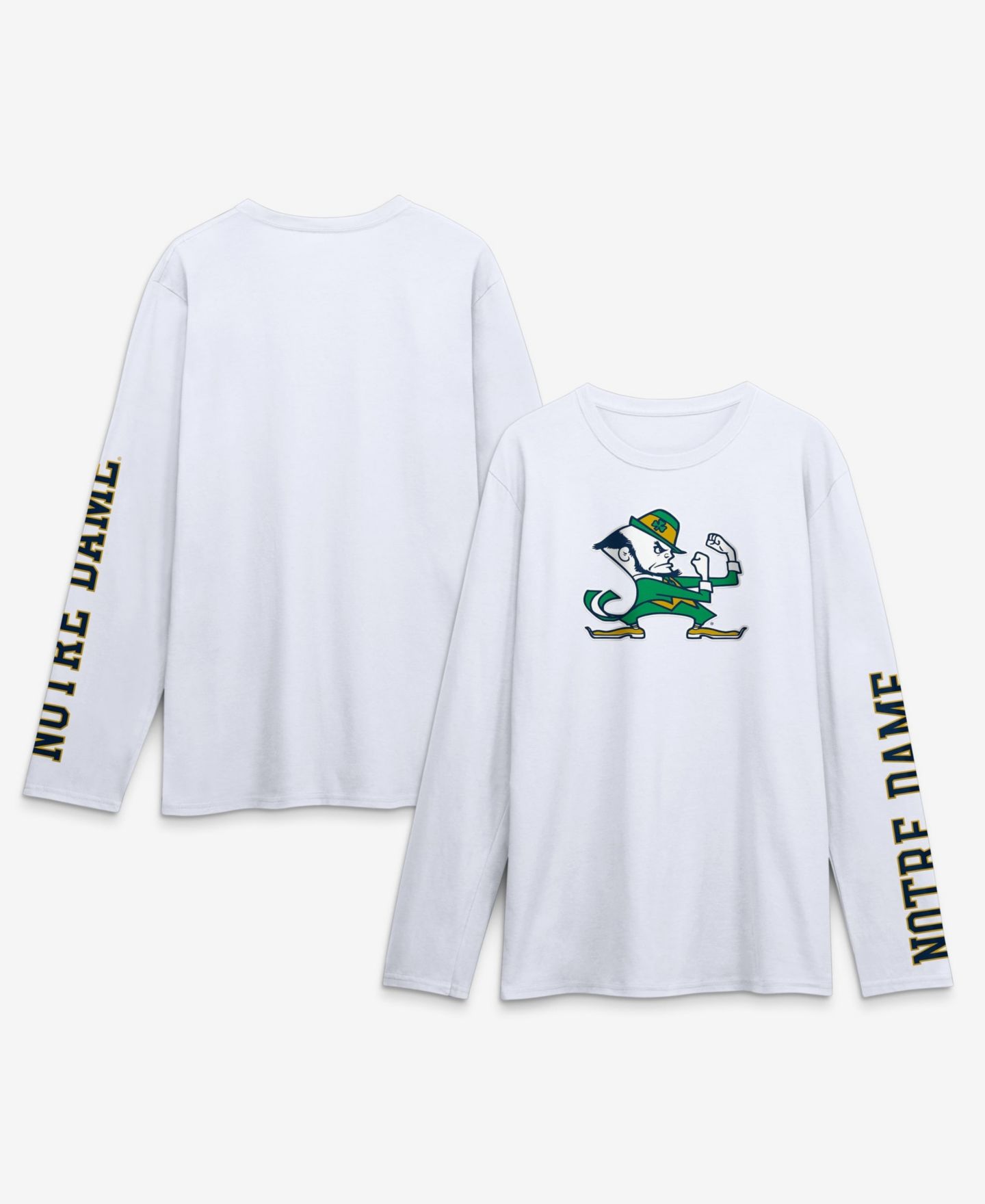 Мужская футболка Logo Athletic White Notre Dame Fighting Irish Primary Logo Long-Sleeve — фото 1