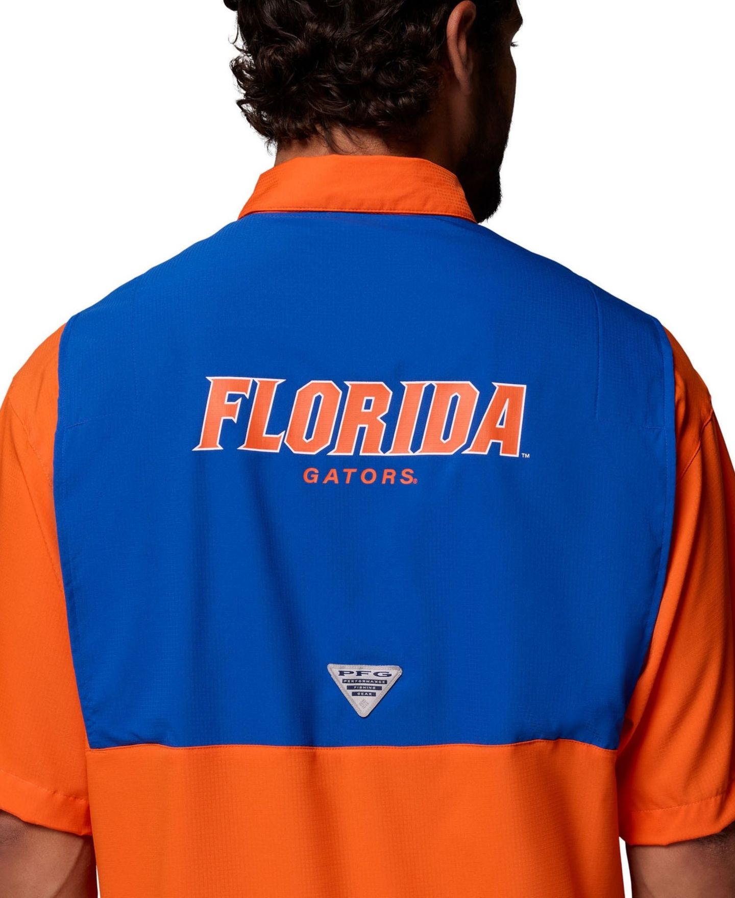 Мужская рубашка Columbia Orange Florida Gators Tamiami Colorblock Omni-Shade Button-Down — фото 6