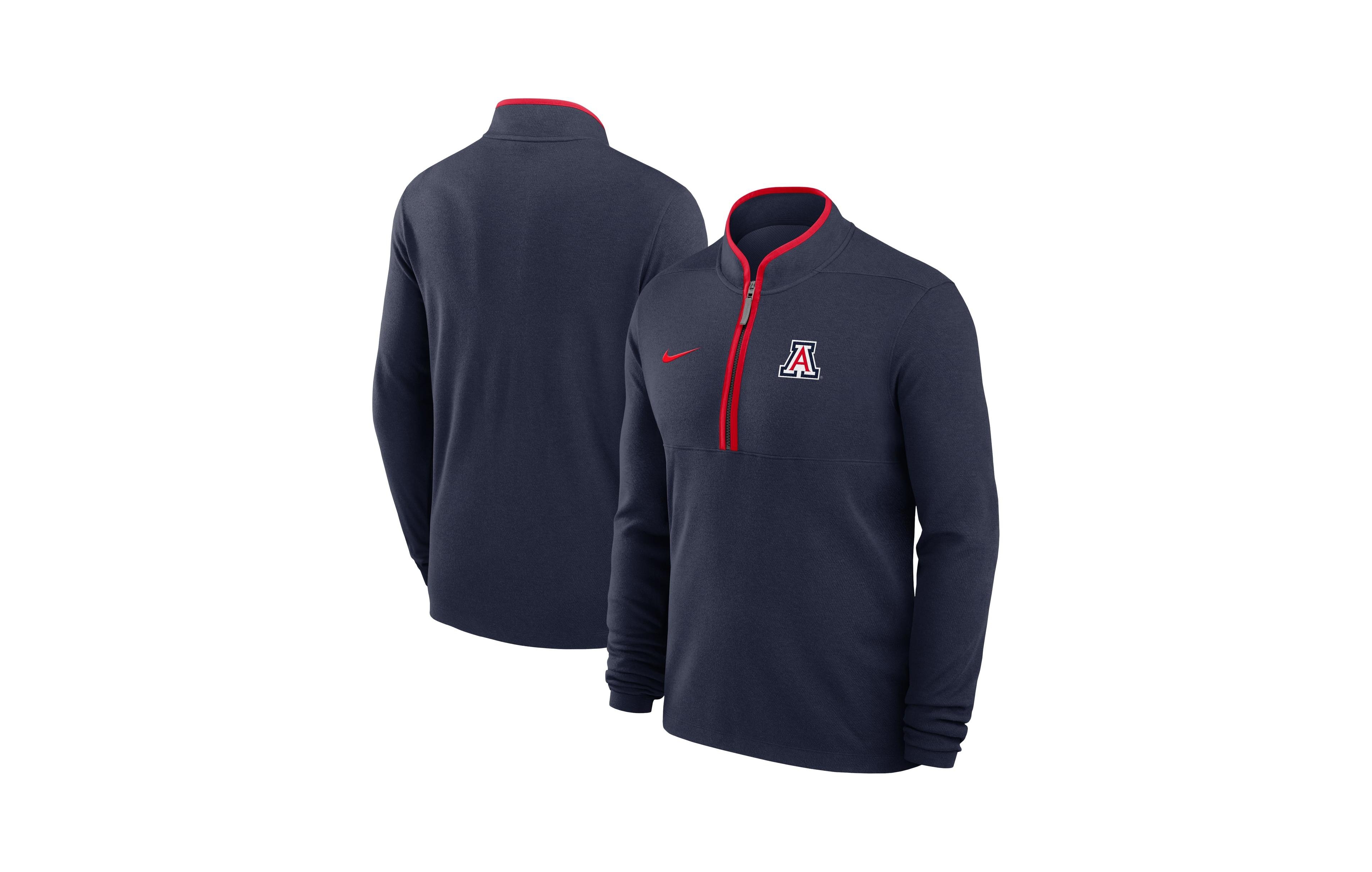 Nike Men's Navy Arizona Wildcats Courtside Victory Dri-fit Half-Zip Pullover