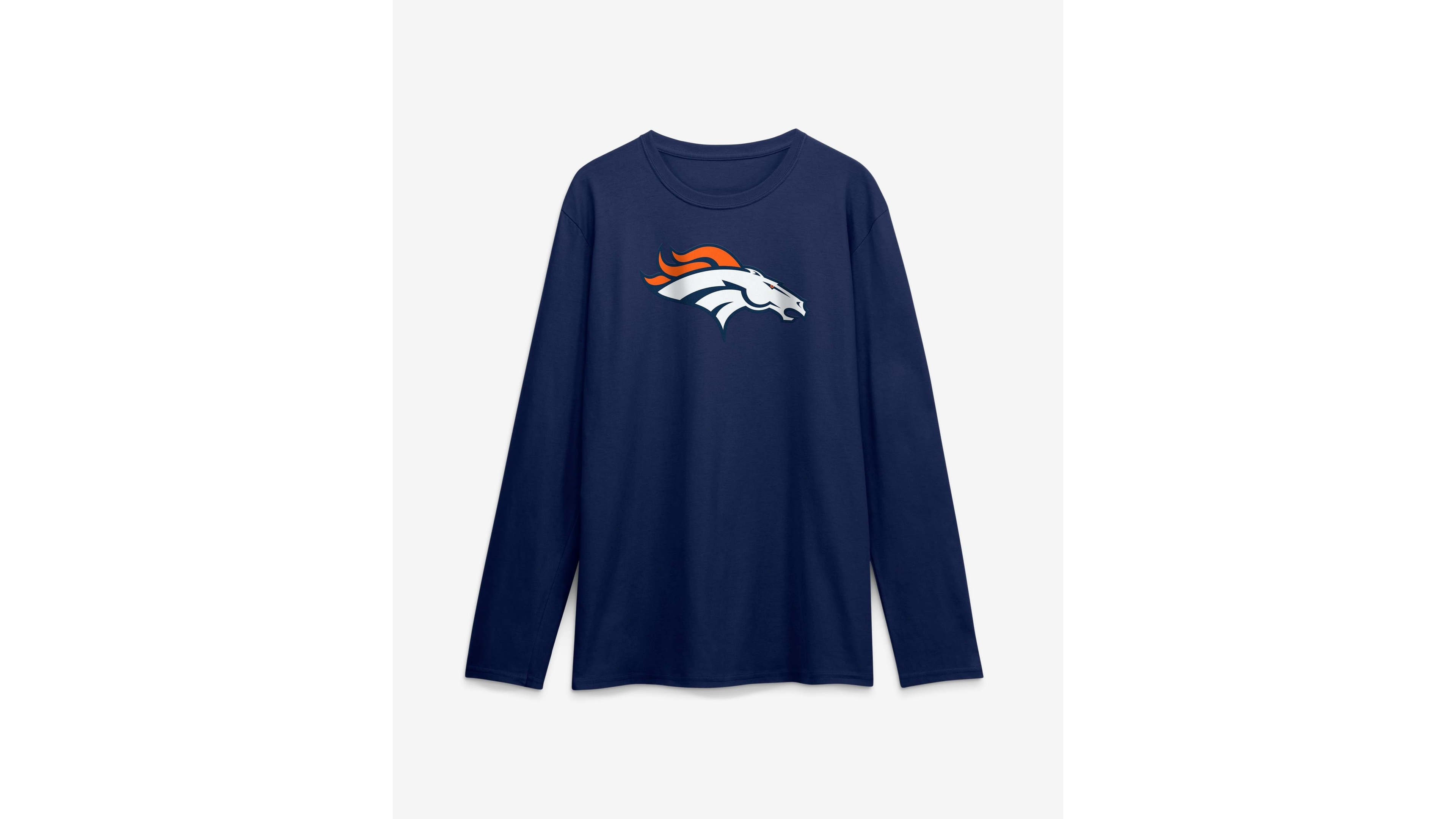Logo Athletic Men's Navy Denver Broncos Primary Long-Sleeve T-Shirt