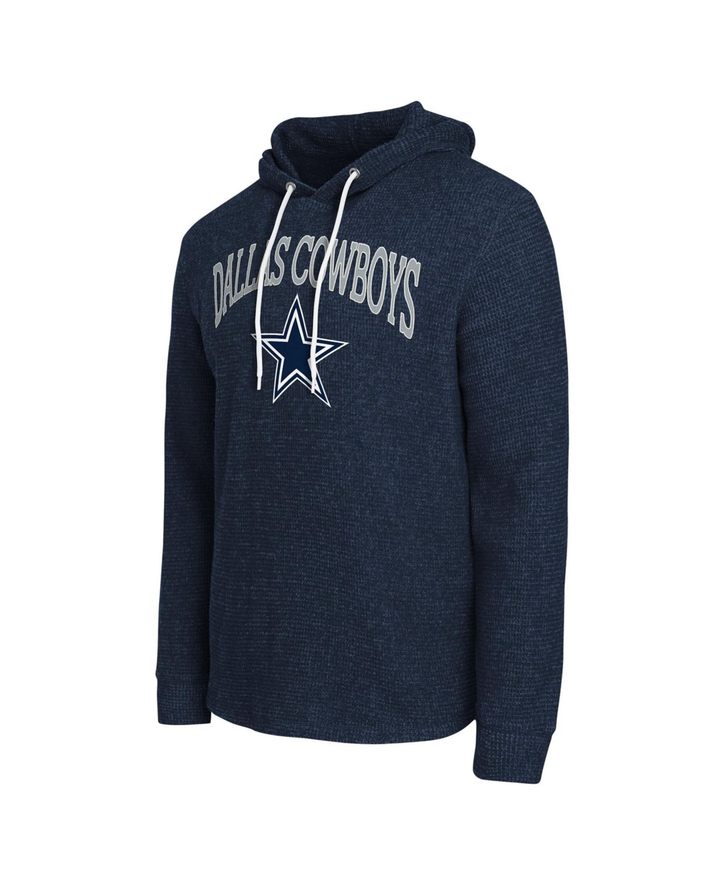 Мужской свитшот Darius Rucker Collection By Fanatics Navy Dallas Cowboys Waffle-Knit Hooded Tri-Blend Long-Sleeve Sweatshirt — фото 2
