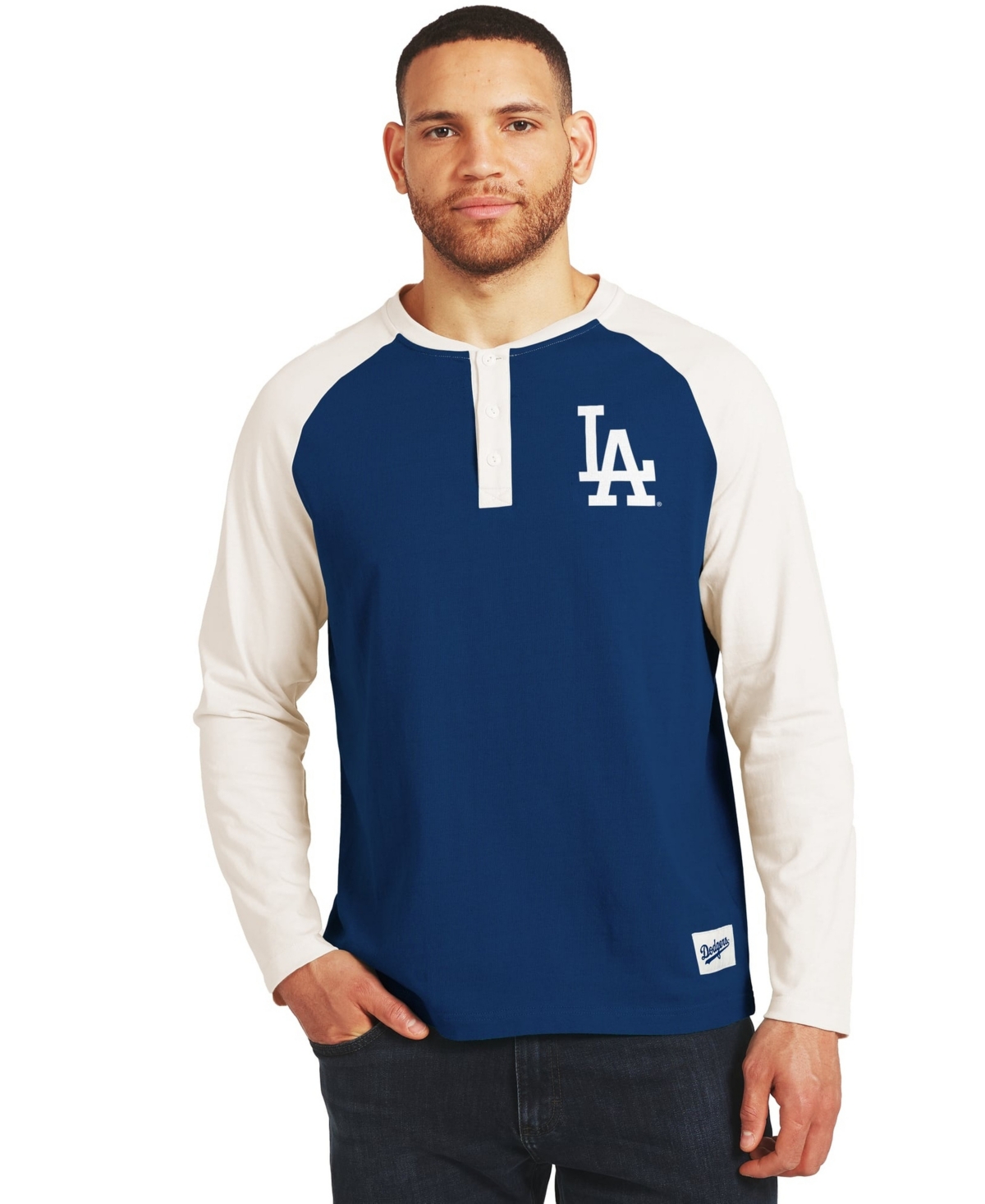 Darius Rucker Collection By Fanatics Men's Royal/White Los Angeles Dodgers Henley Long-Sleeve T-Shirt - Royal, White
