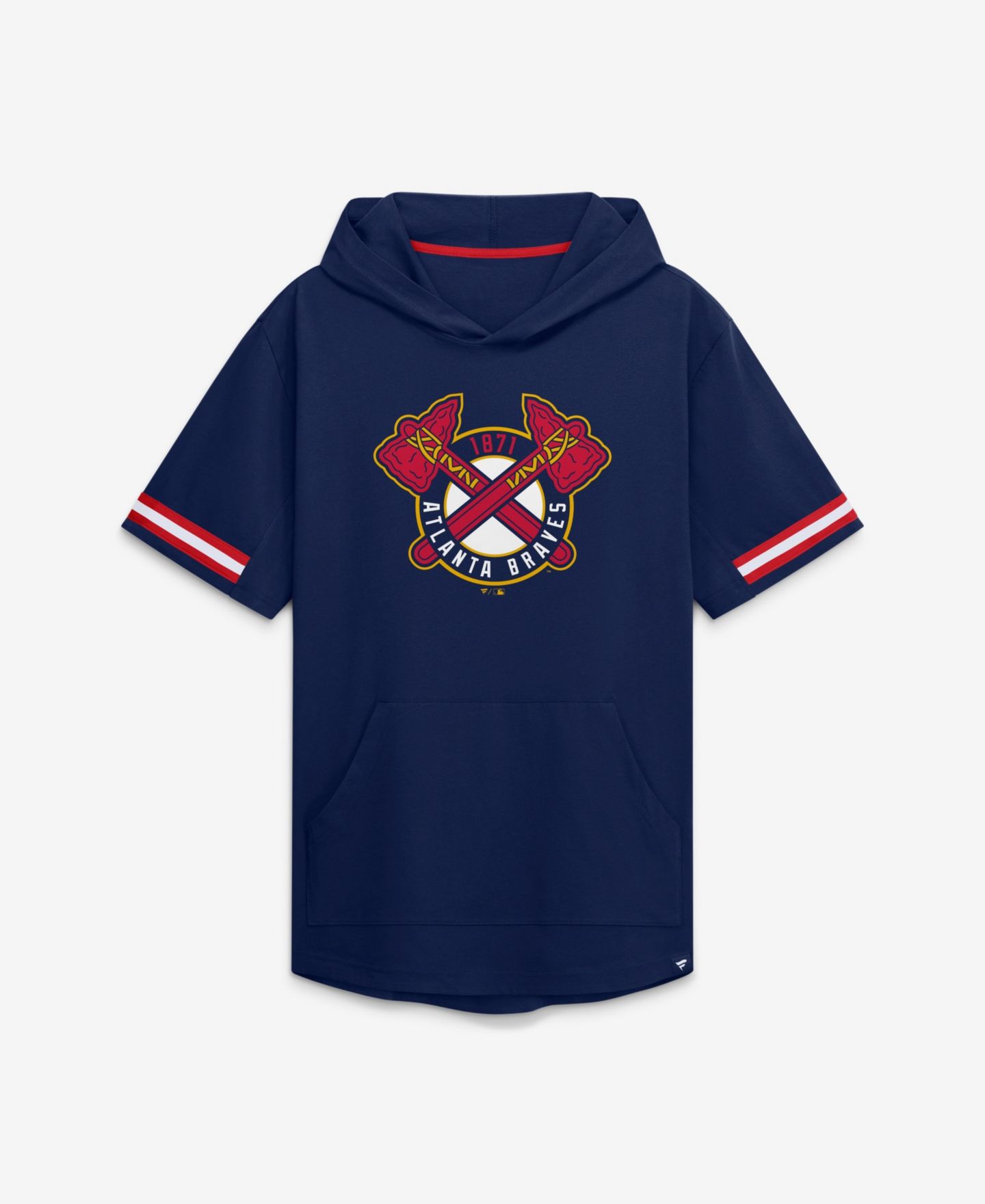 Мужская футболка Fanatics Navy Atlanta Braves Optimal Play Hooded — фото 1