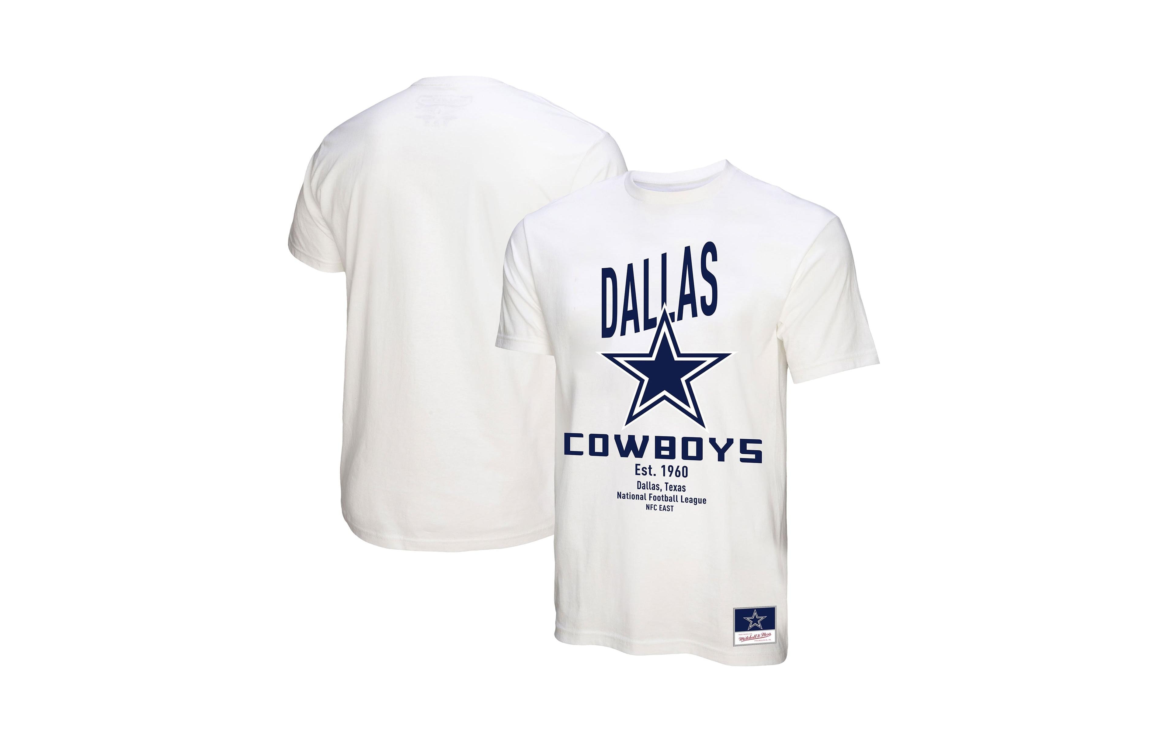 Mitchell & Ness Women's White Dallas Cowboys Logo Rise Boyfriend T-Shirt