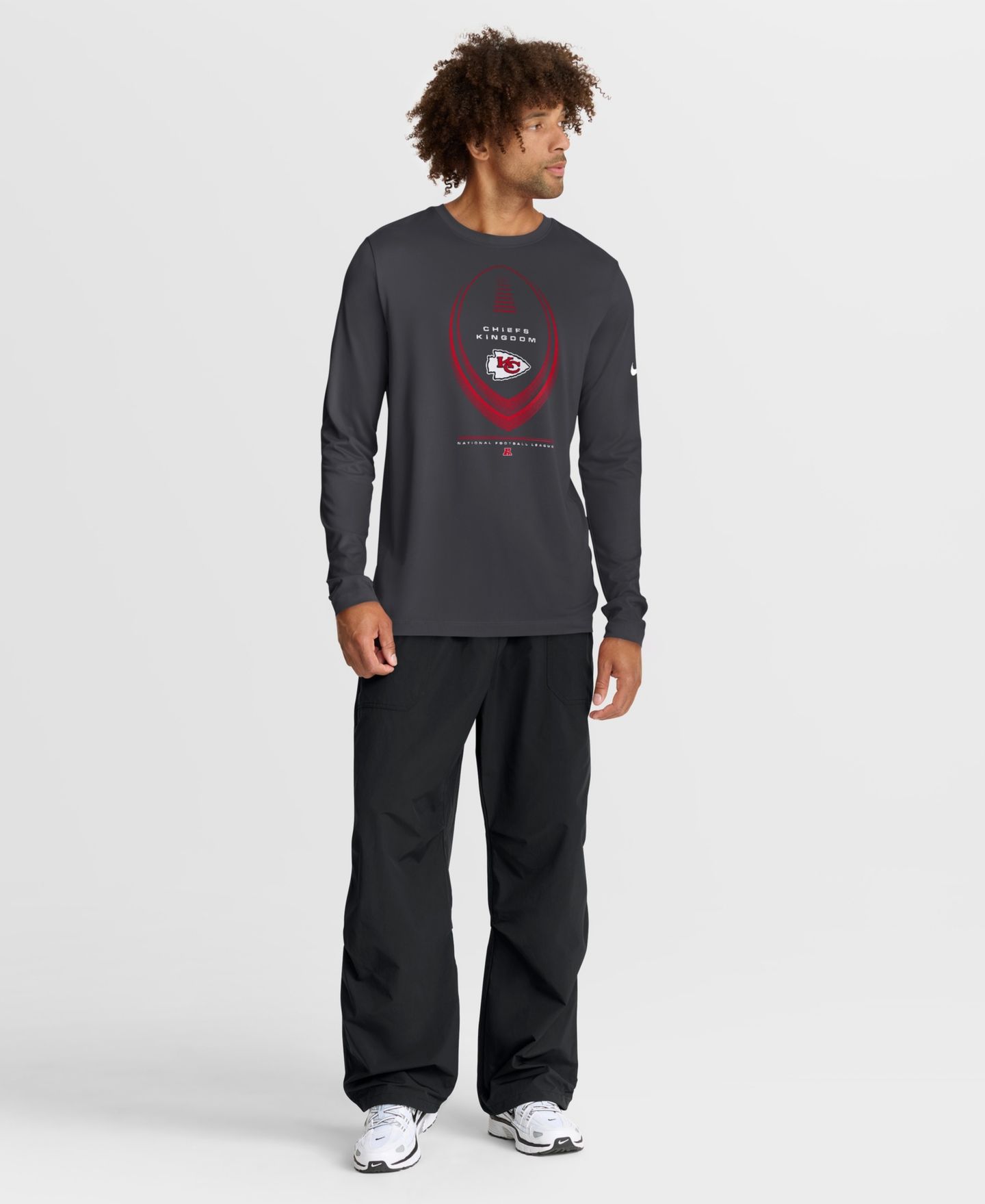 Мужская футболка Nike Charcoal Kansas City Chiefs Legend Icon Dri-FIT Long-Sleeve — фото 5