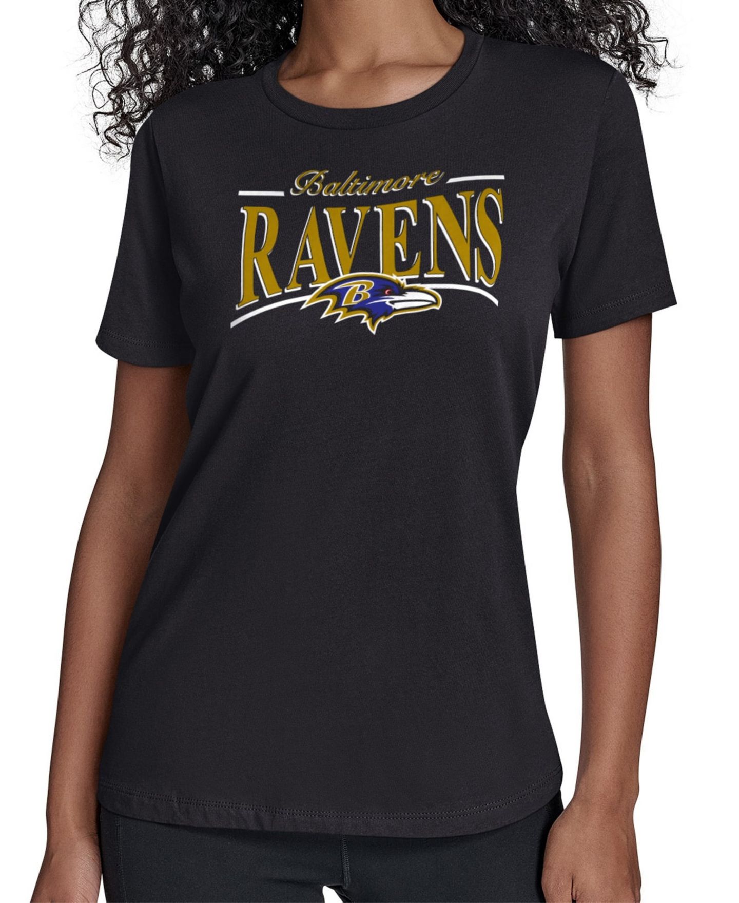 Женская футболка Starter Black Baltimore Ravens Arch Stripe — фото 1
