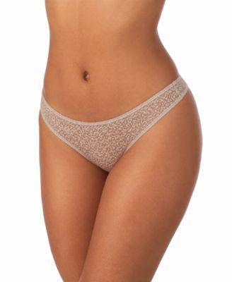 Modern Lace Satin-Trim Thong Underwear DK5013