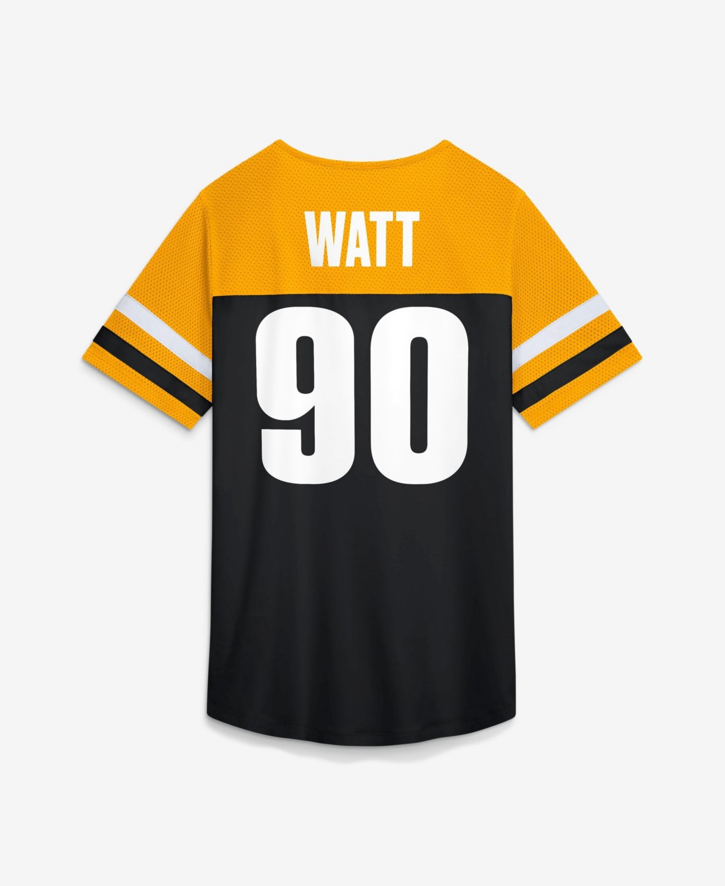 Женская рубашка Fanatics T.J. Watt Black Pittsburgh Steelers Curl Route Athena Lace-Up Name & Number — фото 3