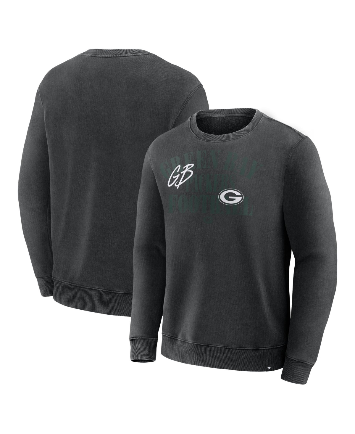 Fanatics Men's Black Green Bay Packers Halftime Lead Relaxed Heavyweight French Terry Sweatshirt - Black