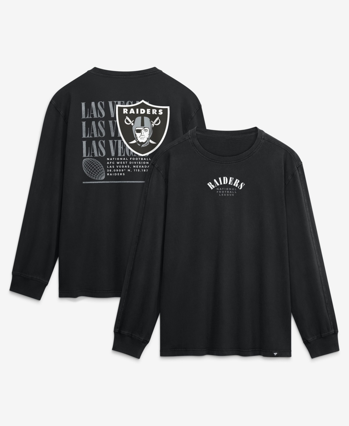 Fanatics Men's Black Las Vegas Raiders Relaxed Fullback Drive Long-Sleeve Fashion Top - Black