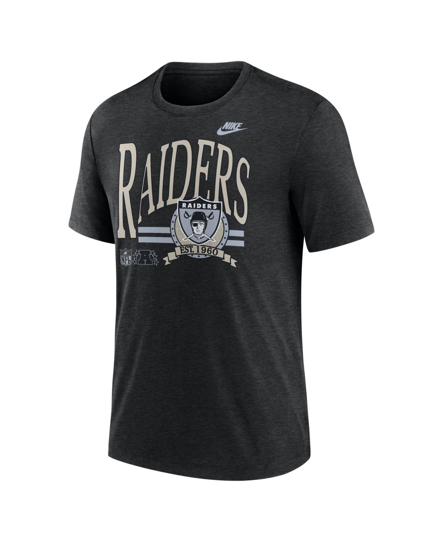 Мужская футболка Nike Heather Black Las Vegas Raiders Rewind Tri-Blend — фото 4