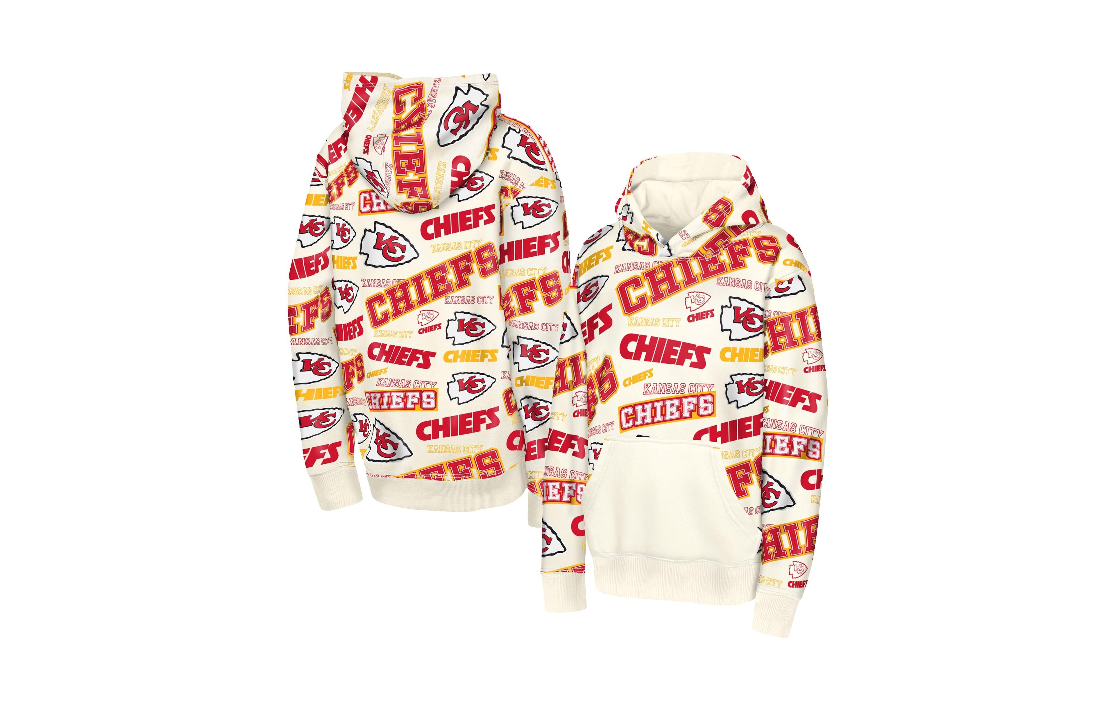 Outerstuff Big Boys' and Girls' Cream Kansas City Chiefs Shake Bake Hoodie