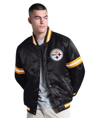 Men's Black Pittsburgh Steelers Courtside Varsity Full Snap Jacket