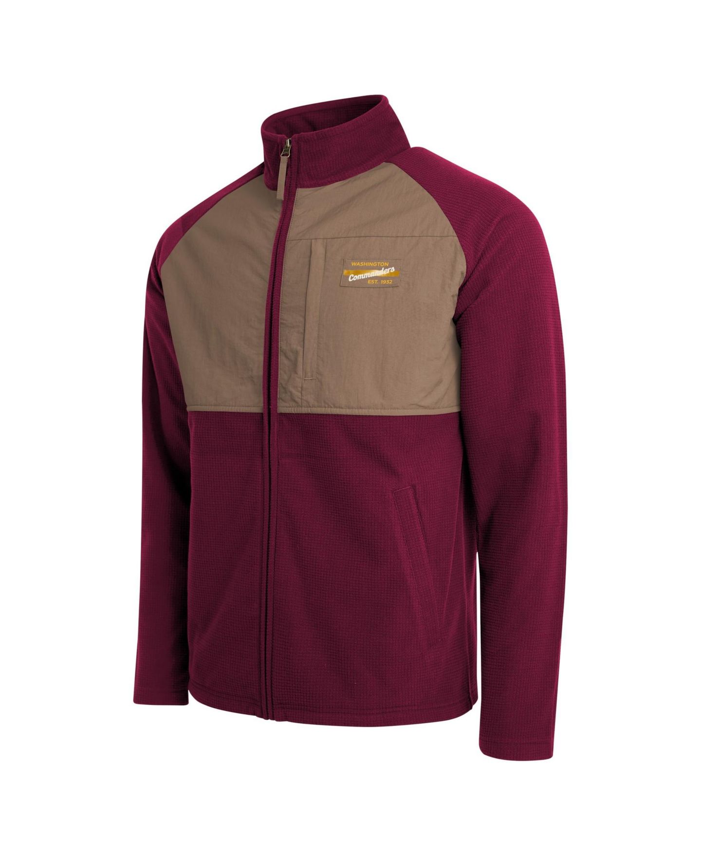 Мужская куртка Darius Rucker Collection By Fanatics Burgundy/Tan Washington Commanders Full-Zip Raglan — фото 3