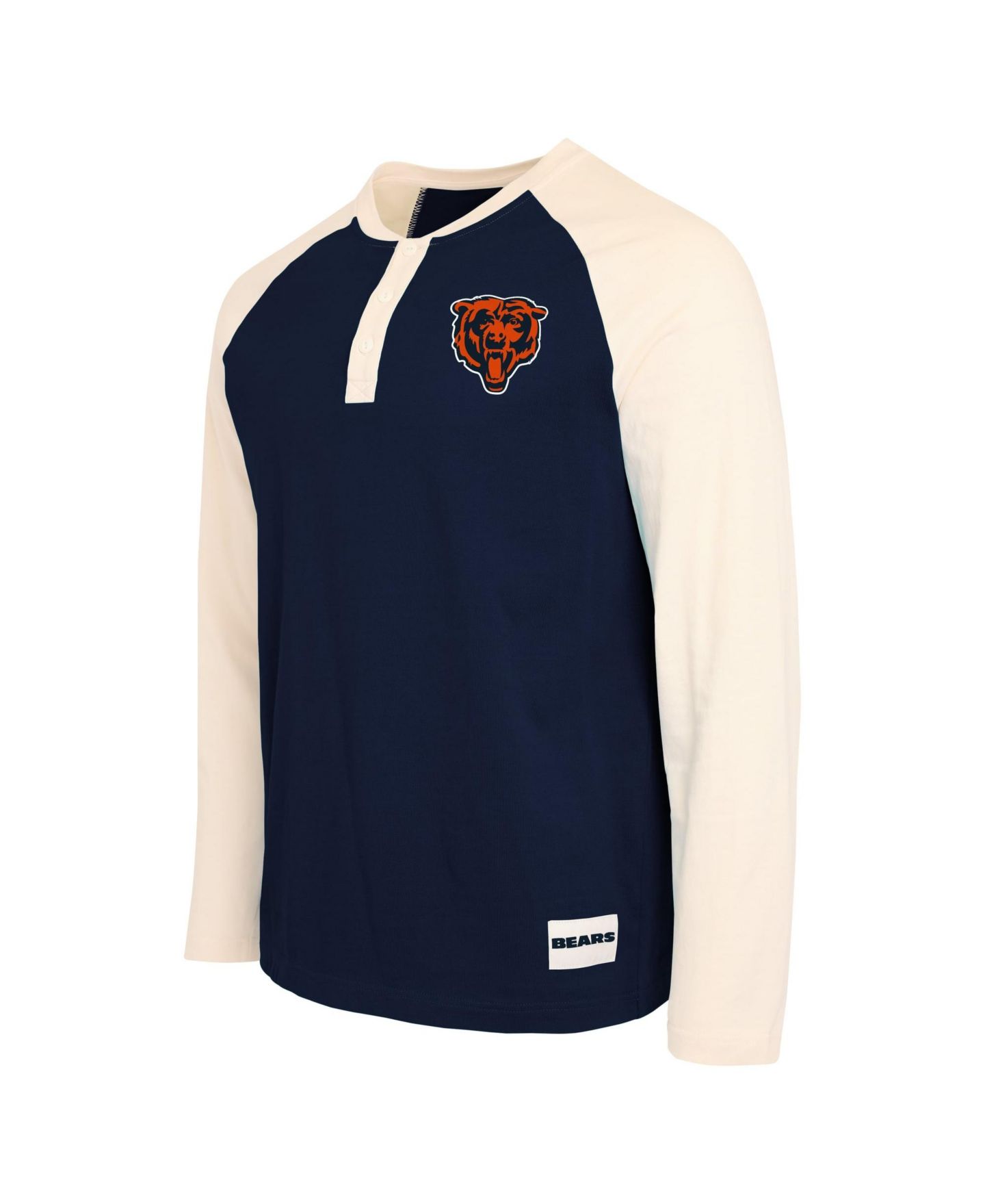 Мужская футболка Darius Rucker Collection By Fanatics Navy/Cream Chicago Bears Henley Long-Sleeve — фото 3