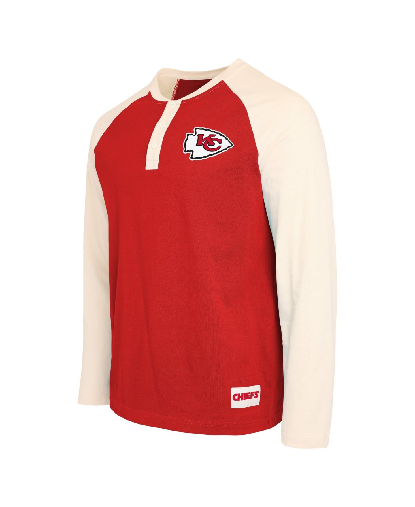 Мужская футболка Darius Rucker Collection By Fanatics Red/Cream Kansas City Chiefs Henley Long-Sleeve — фото 3