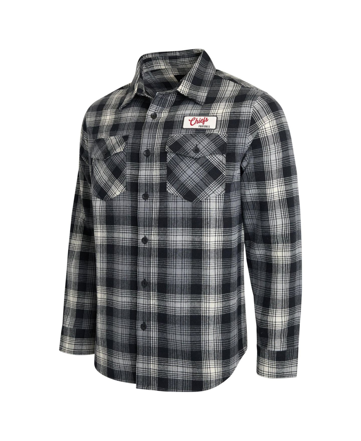 Мужская рубашка Darius Rucker Collection By Fanatics Black Kansas City Chiefs Plaid Button-Up Flannel — фото 3