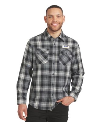 Men's Black Los Angeles Rams Plaid Button-Up Flannel Shirt