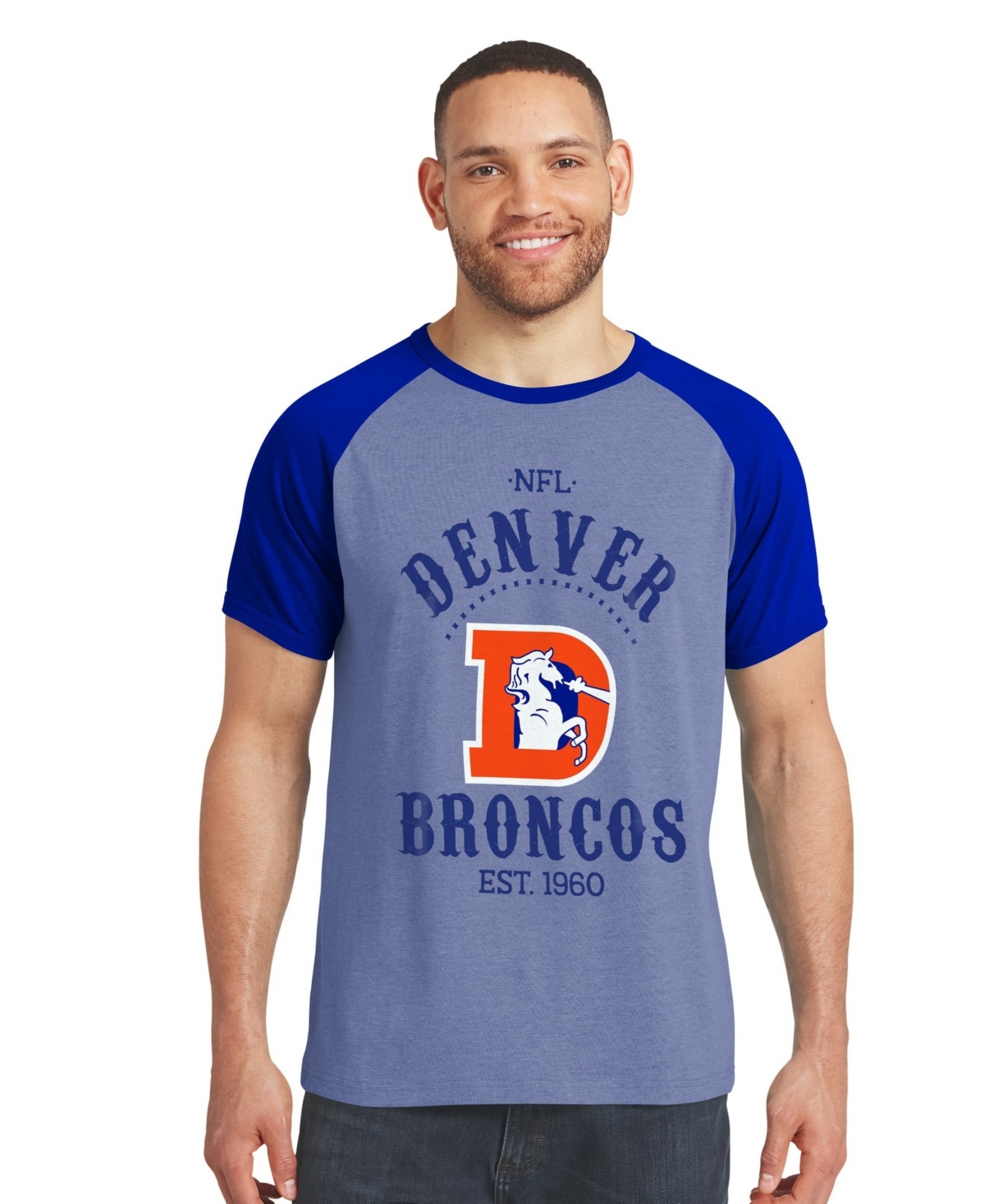 Darius Rucker Collection By Fanatics Men's Royal Denver Broncos Raglan T-Shirt - Royal, Heather Royal