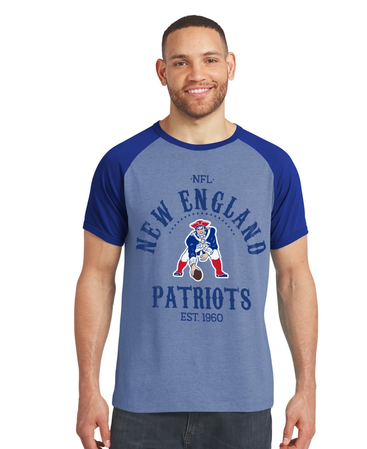 Darius Rucker Collection By Fanatics Men's Navy New England Patriots Raglan T-Shirt - Navy