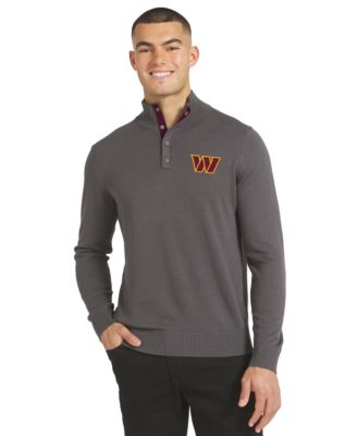 Men's Charcoal Washington Commanders Sideline Quarter-Snap Sweater