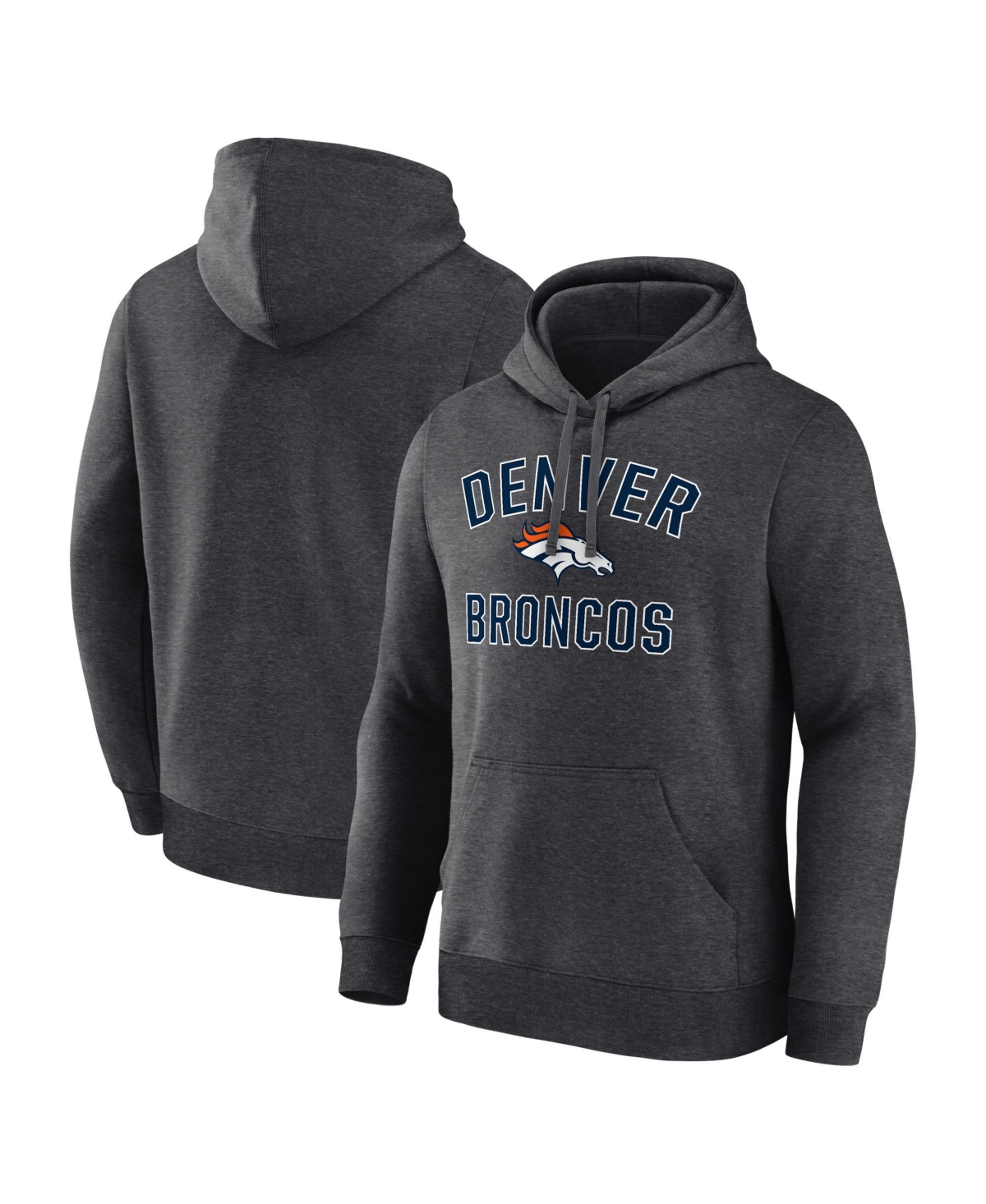 Logo Athletic Men's Heather Charcoal Denver Broncos Arch Victory Hoodie - Heather Charcoal