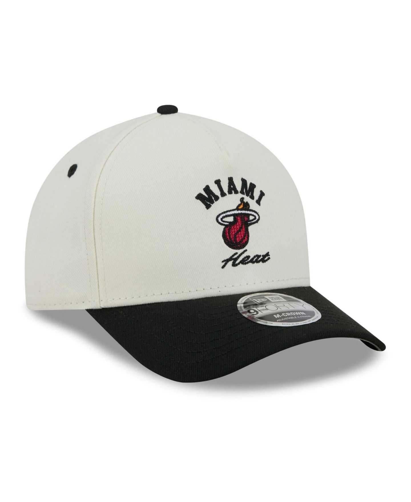 Мужская кепка New Era White/Black Miami Heat Arch 9FORTY A-Frame M-Crown Adjustable Hat — фото 3