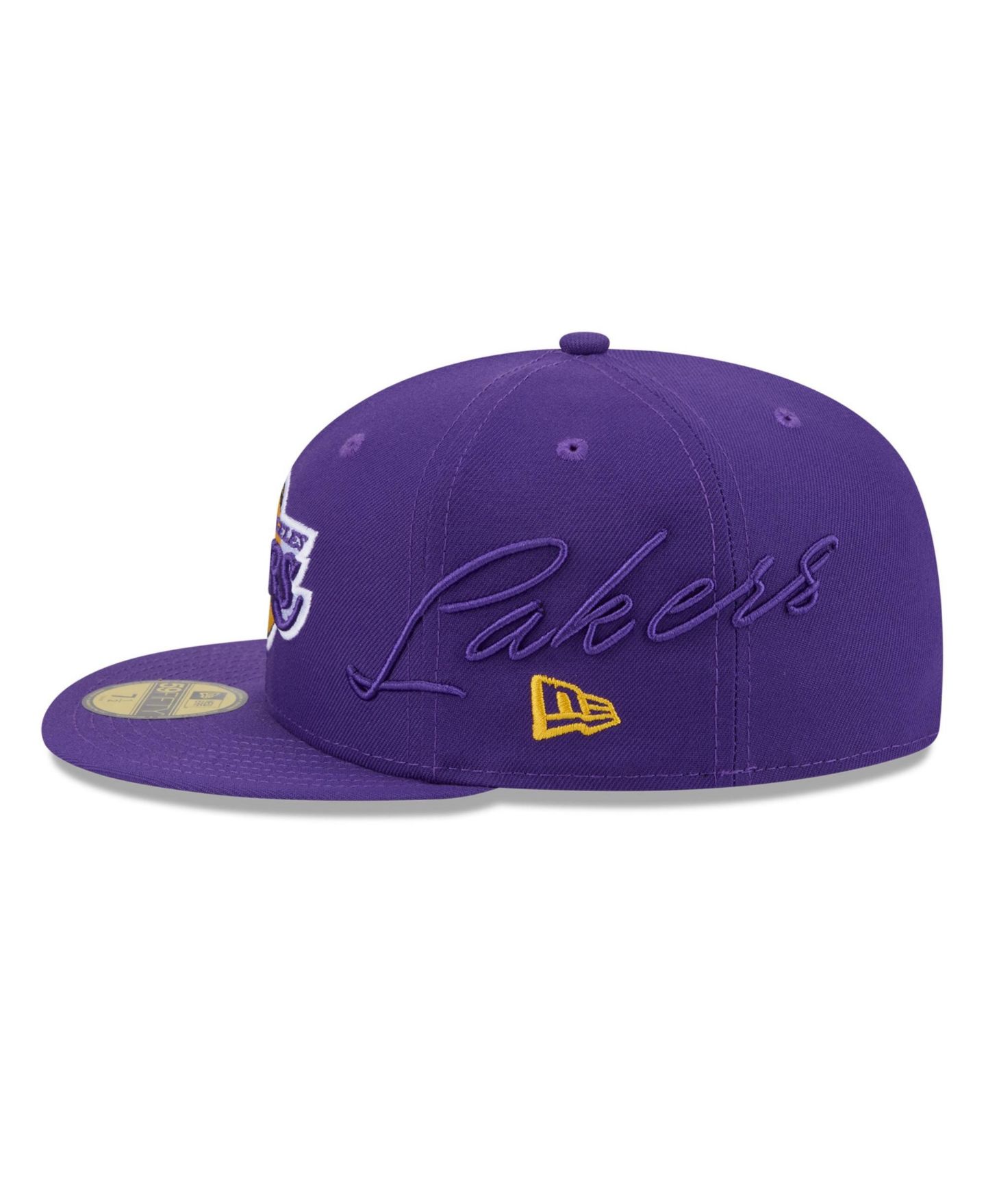 Мужская кепка New Era Purple Los Angeles Lakers Side Script 59FIFTY Fitted Hat — фото 6