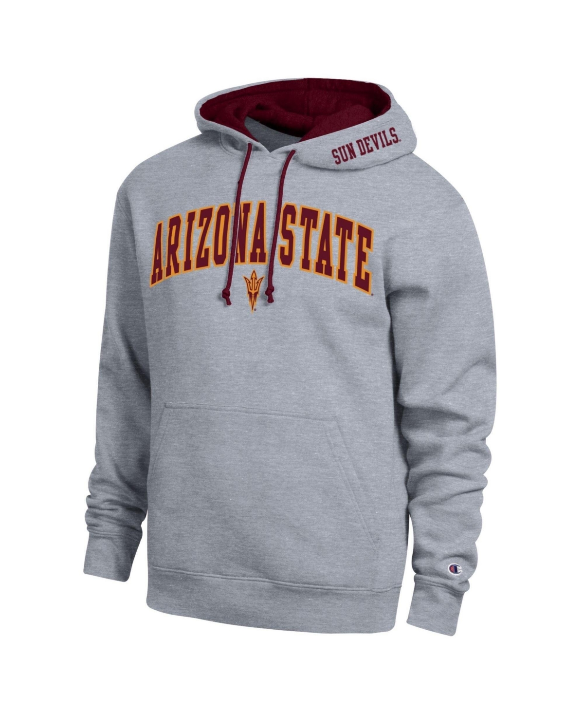 Champion Men's Heather Gray Arizona State Sun Devils Arch Tackle Twill Hoodie - Heather Gray