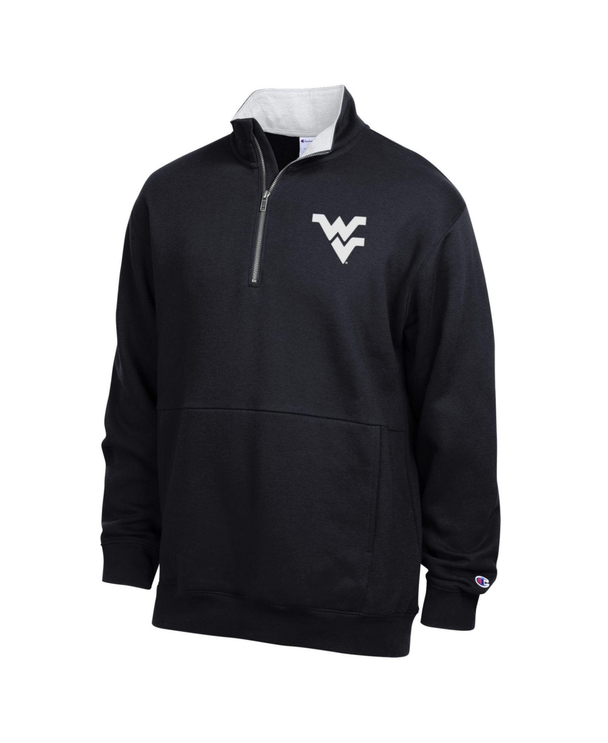 Champion Men's Black West Virginia Mountaineers Fleece Quarter-Zip Pullover - Black