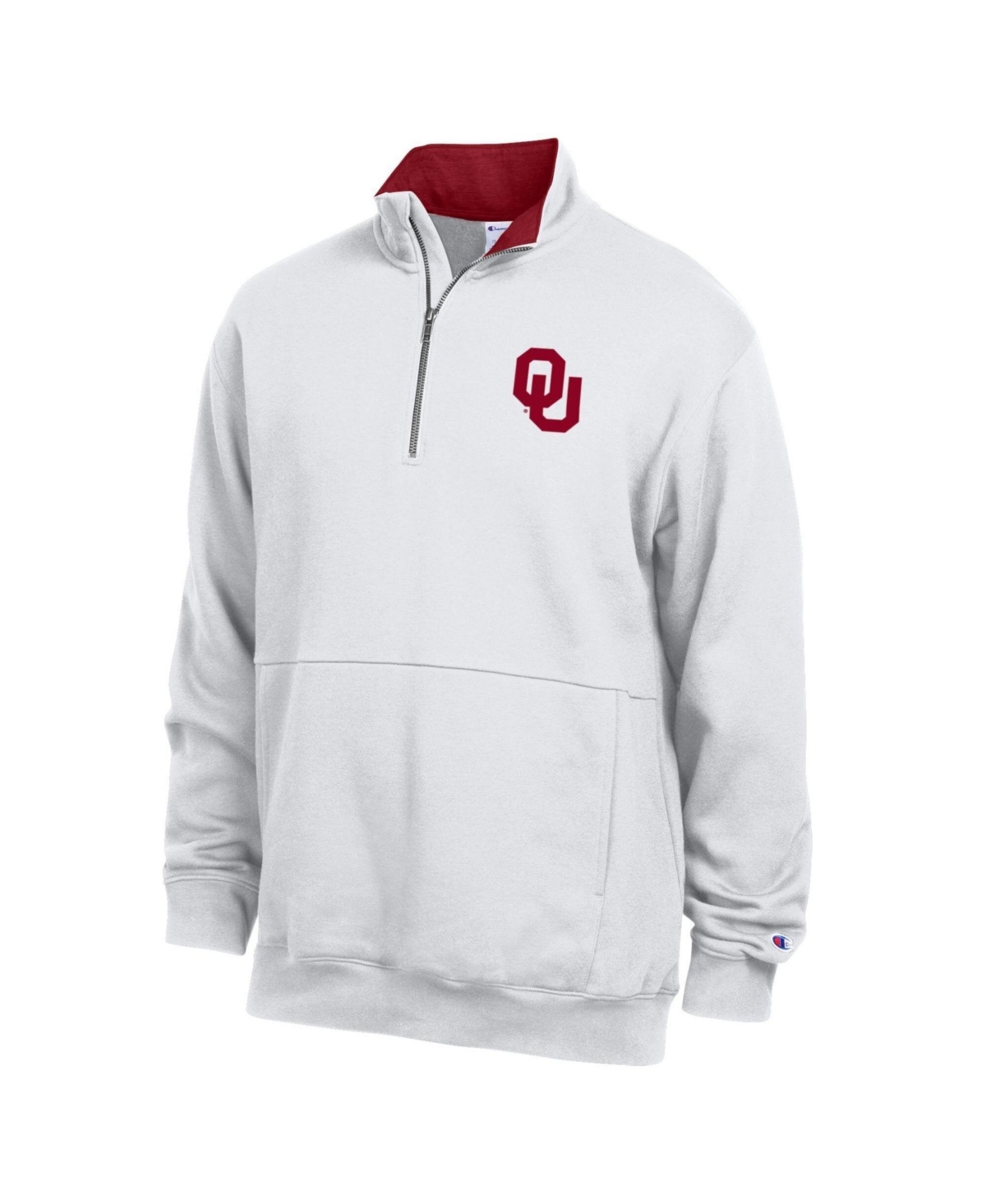 Champion Men's White Oklahoma Sooners Fleece Quarter-Zip Pullover - White