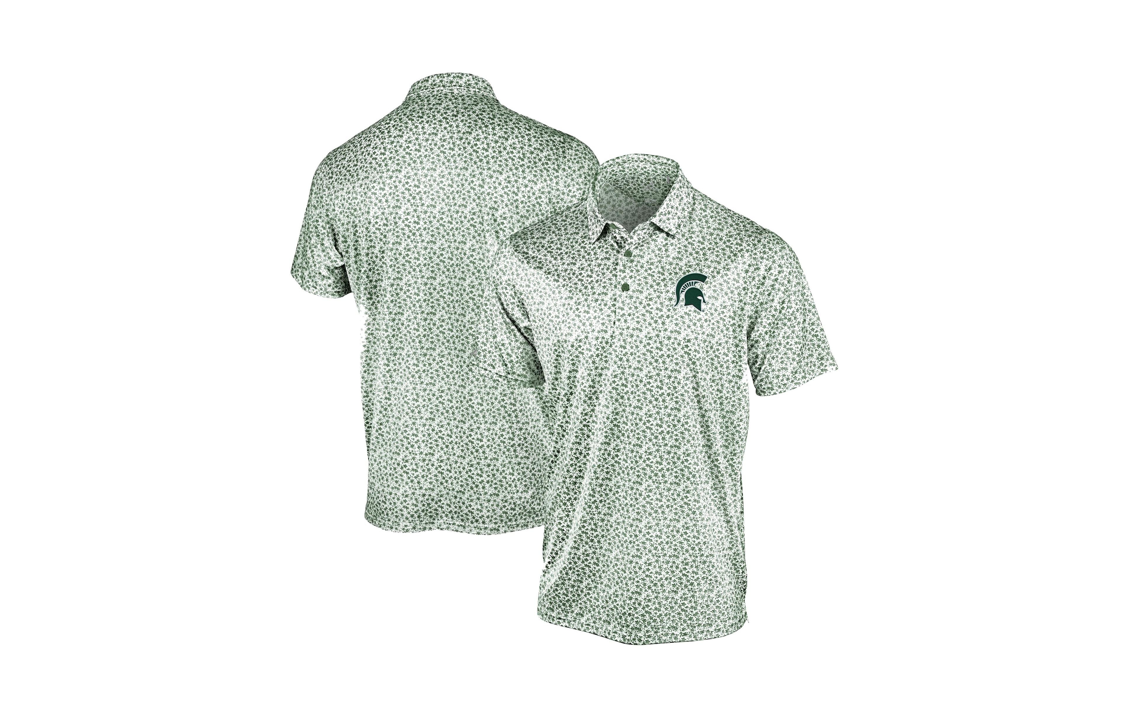Antigua Men's Green Michigan State Spartans Flourish Polo Shirt