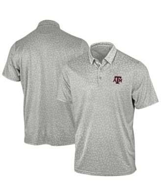 Men's Gray Texas A M Aggies Mono Floral Polo Shirt