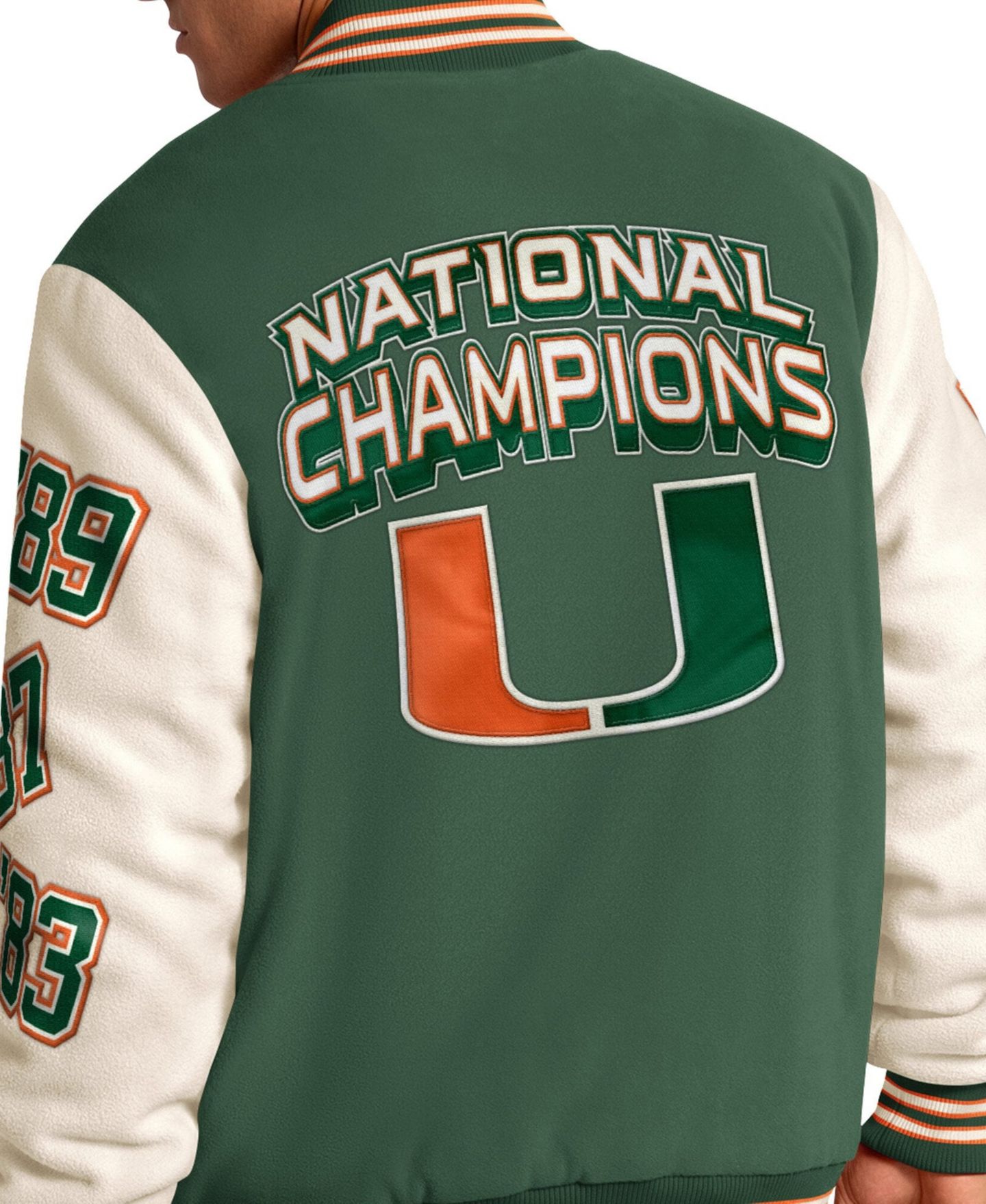 Мужская куртка Starter Green Miami Hurricanes Triple Crown Commemorative Full Snap — фото 4