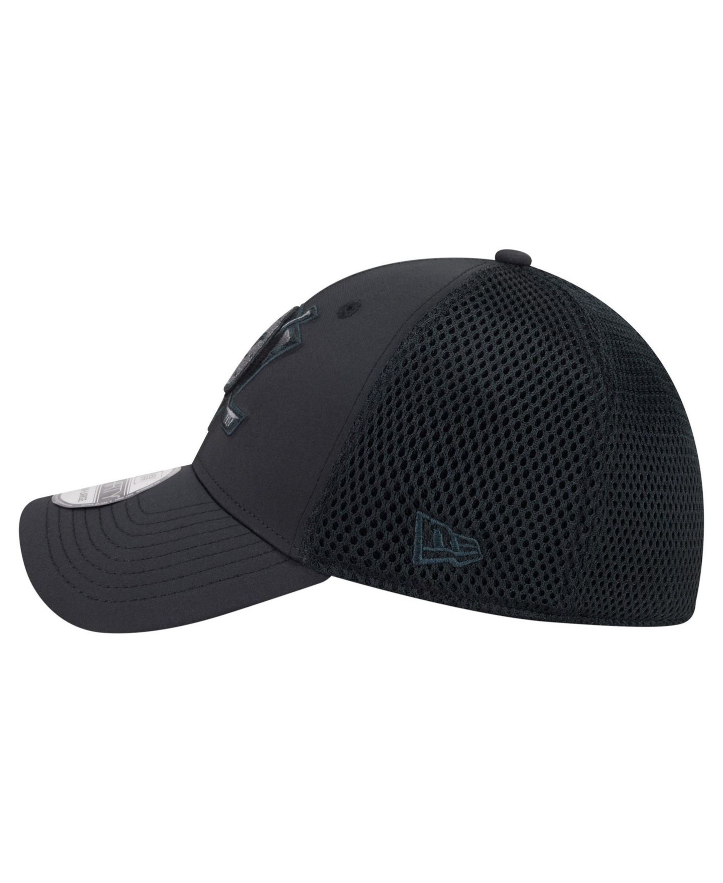Мужской головной убор New Era Black Anaheim Ducks Blackout 39THIRTY Stretch Hat — фото 6