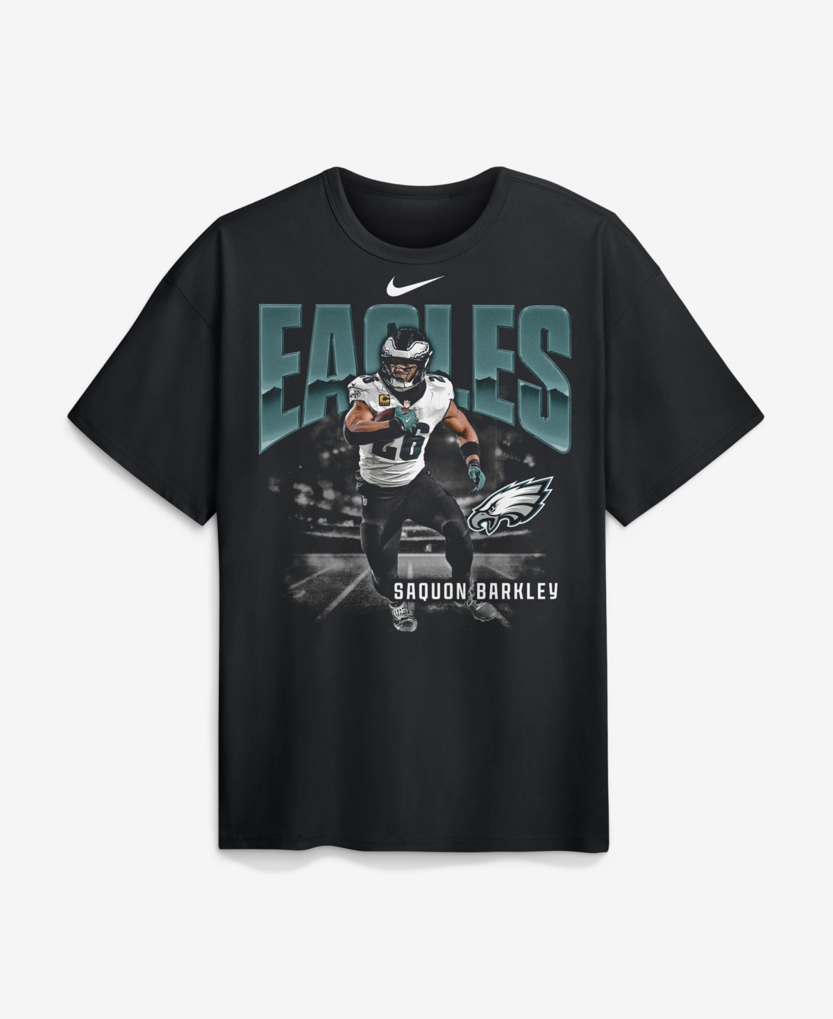 Nike Men's Saquon Barkley Black Philadelphia Eagles Player Graphic Max90 T-Shirt - Black