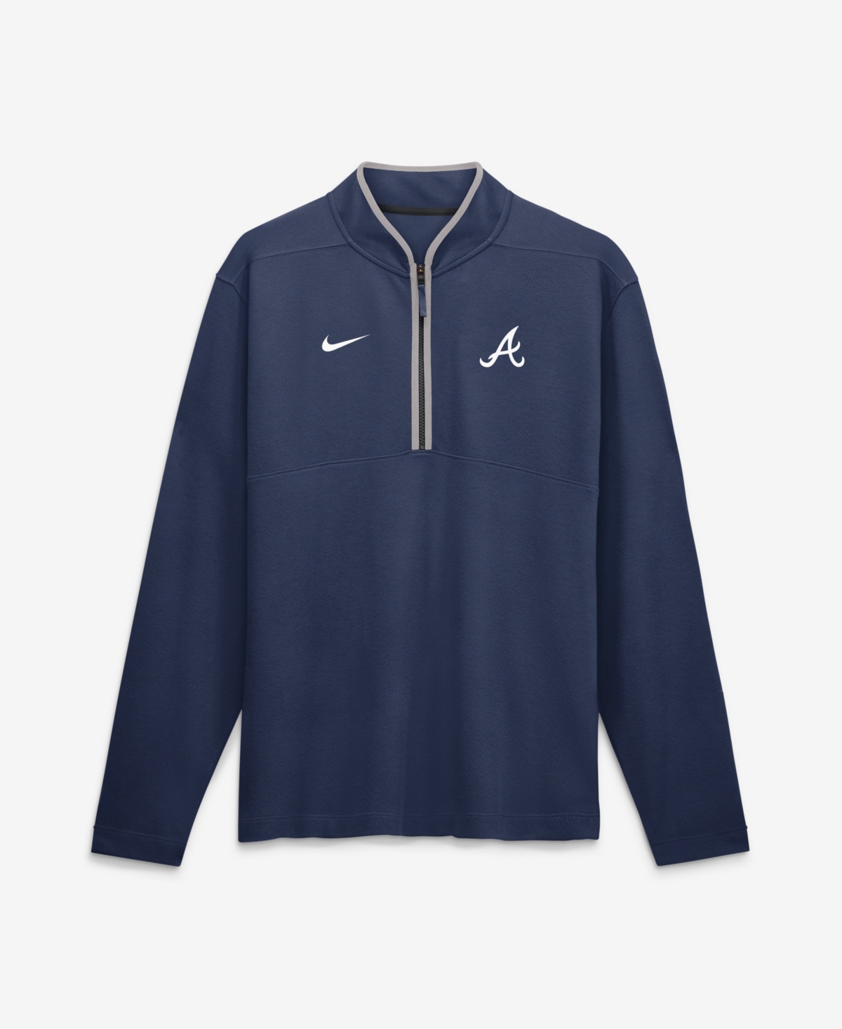 Nike Men's Navy Atlanta Braves Dri-fit Victory Half-Zip Pullover - Navy, Gray