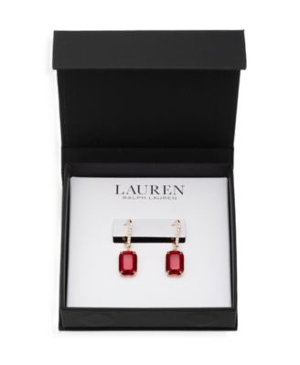 Rectangular Stone Drop Earrings