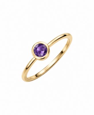 Amethyst Round Cut Bezel Ring (1/4 ct. t.w.) in 14k Gold