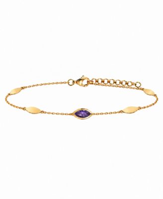 Amethyst Marquise Cut Adjustable Bracelet (1/2 ct. t.w.) in 14k Gold
