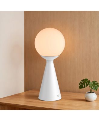 13 Inch White Glass LED Table Lamp with Touch Control