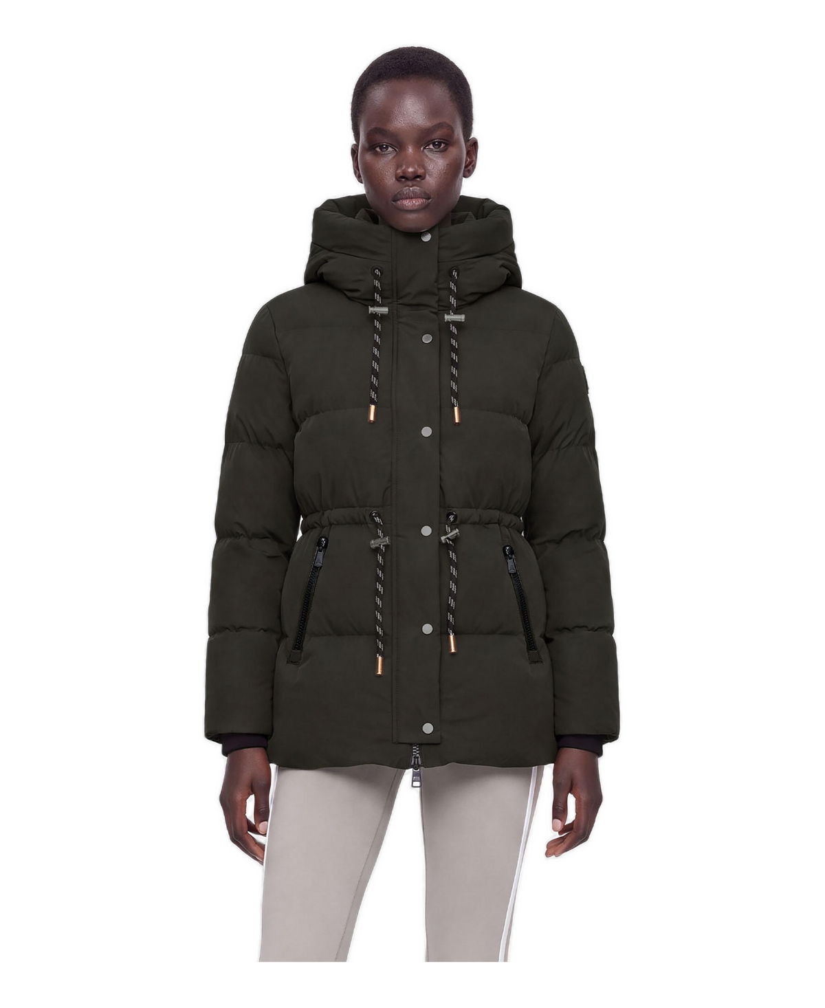 Alpenhaus Women's Montbelle Hooded Relaxed-Fit Short Puffer Jacket - Moss