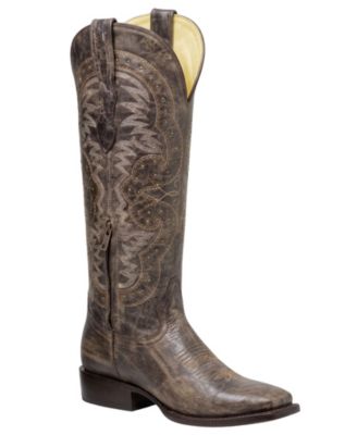 Arena Knee-High Square-Toe Embroidered Boots