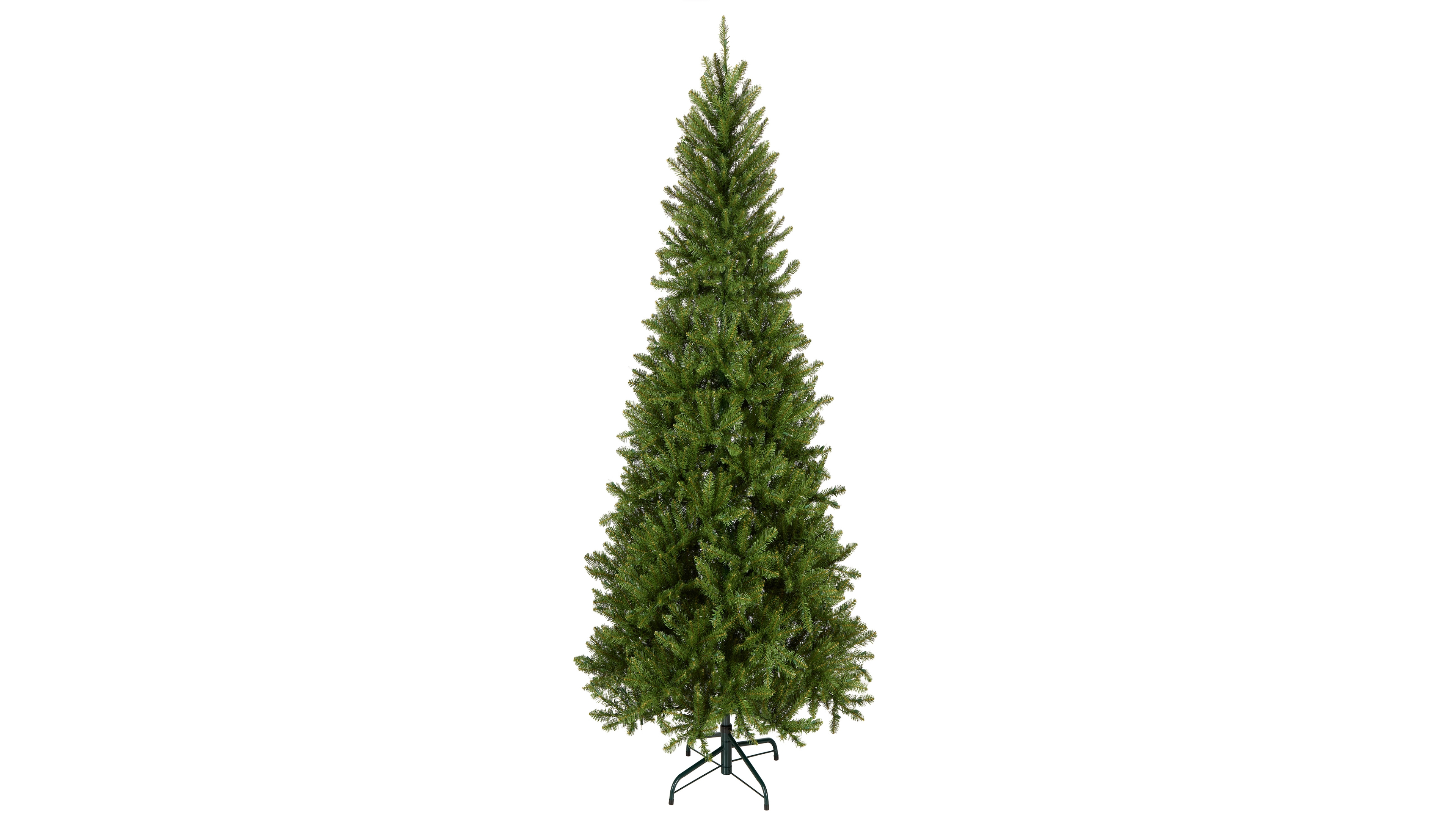 National Tree 7.5' Dunhill Slim Fir Hinged Tree with 600 Clear Lights