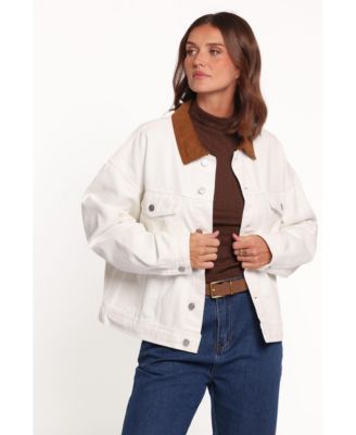 Women's Larosa Corduroy Collar Short Denim Jacket