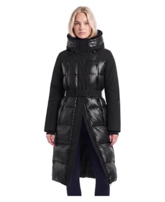 Women's Valezia Belted Hooded Maxi-Length Puffer Coat