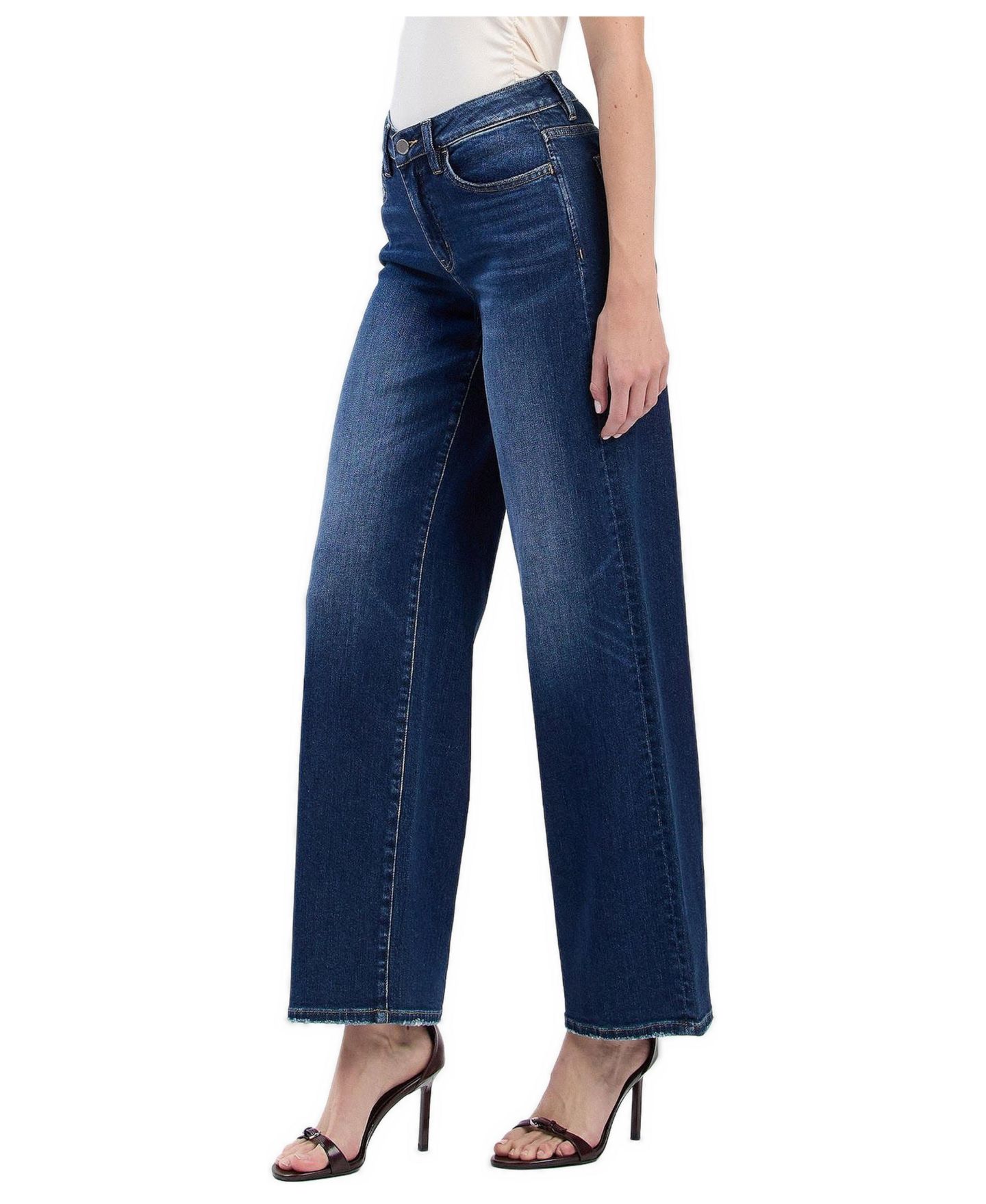 Женские джинсы Flying Monkey Elbe River High-Rise, Wide-Leg Denim, цвет: Тёмный синий — фото 3