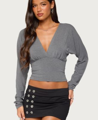 Women's Gilla Long-Sleeve V-Neck Crop Top